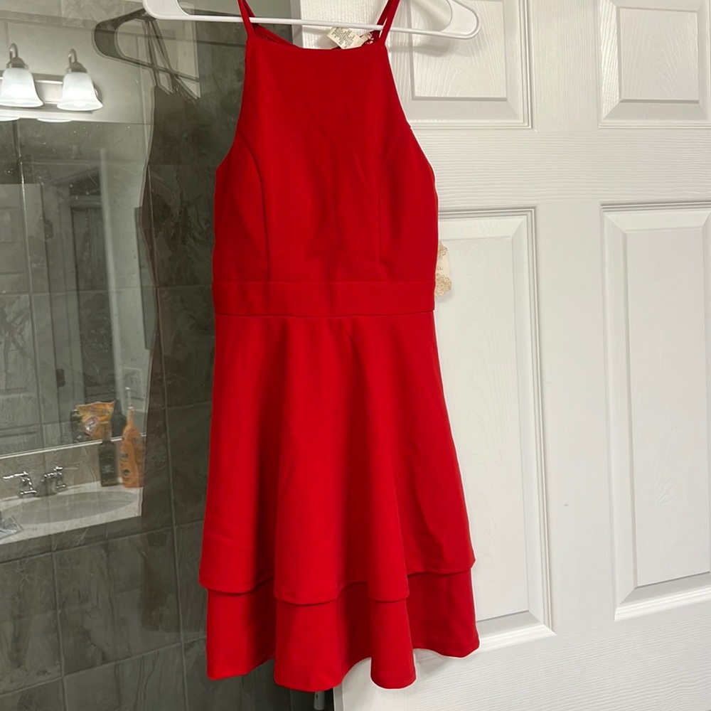 Brand New Altar’d State gorgeous Red dress with sequined back in size S
